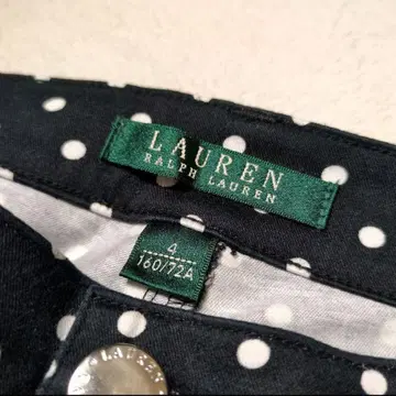 LAUREN 도트 무늬 팬츠 바지 블랙 4