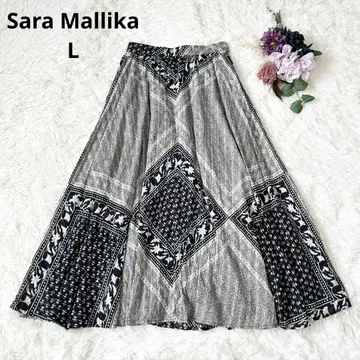 Sara mallika 사라 말리카 코튼 블록 패턴 스커트 올 패턴