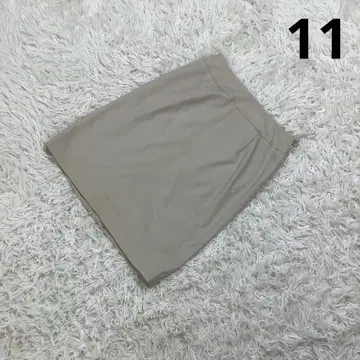 무릎 기장 스커트 라이트 그레이 무지 여성용 11 사이즈