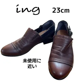 잉그 로 힐 로퍼 브라운 가죽 23cm