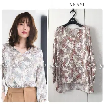 ANAYI 페이즐리 프린트 스키퍼 블라우스