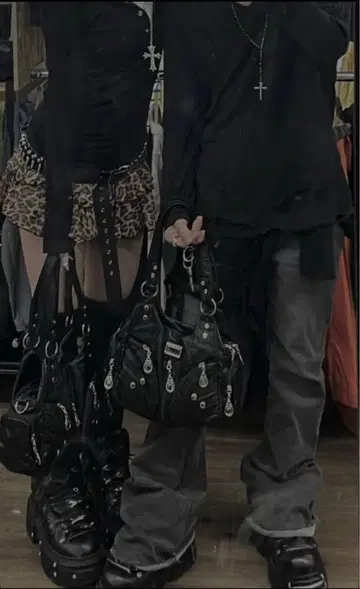 그런지 y2k bag 2way punk pu 가죽
