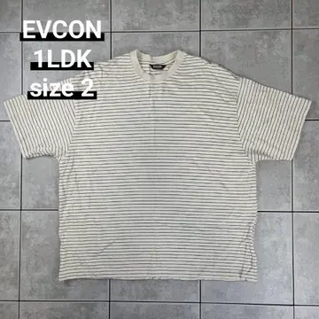 새상품급 EVCON BORDER S/S WIDE TEE SHIRT