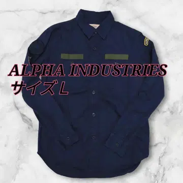 ALPHA INDUSTRIES 네이비 밀리터리 셔츠 자켓 사이즈 L