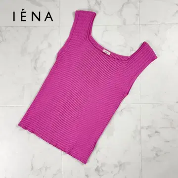 새상품급 IENA 리브 슬리브리스 컷 티셔츠 핑크 사이즈 F*PC463