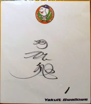 야쿠르트 스와로즈 와카마츠 벤 친필 사인 색지