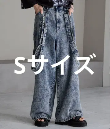 CUSSIL 루즈 실루엣 더블 서스펜더 와이드 팬츠 11.5oz