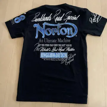 Norton ENGLAND 라메 자수 티셔츠 노턴 바이커