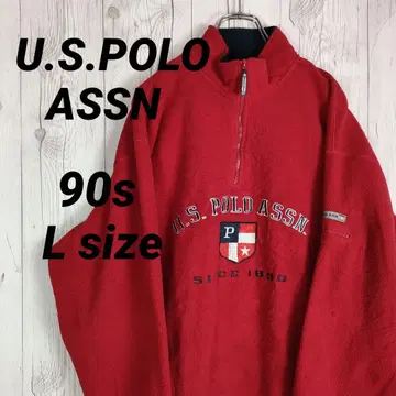 레어 유에스플로어슨 하프 지퍼 플리스 자수 로고 아치 로고 90s