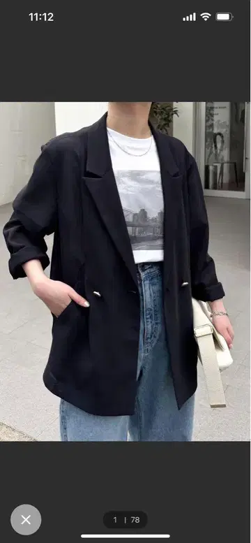 블랙 테일러드 자켓