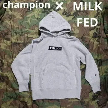 MILK FED 별주 챔피온 리버스 위브 후드티 자수 박스 로고