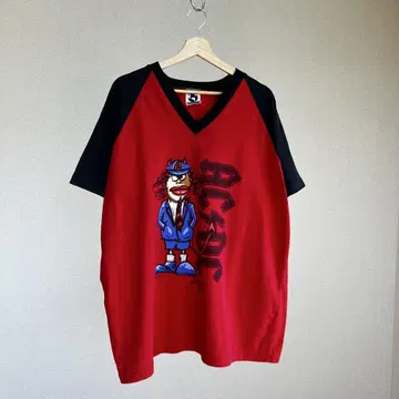 00s USA제 AC/DC 밴딩 티셔츠 2톤 래글런 빈티지