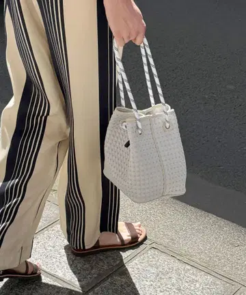 qbag 버블 실버 미니 토트백 1회용