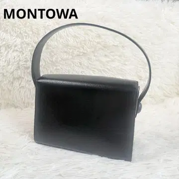 MONTOWA 몬토와 블랙 가죽 박스형 핸드백