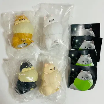 산책 포메 라이트 빛나는 목걸이 가챠 크림 화이트 블랙 탄 오렌지