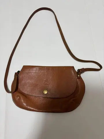 IL BISONTE 가죽 숄더백 브라운
