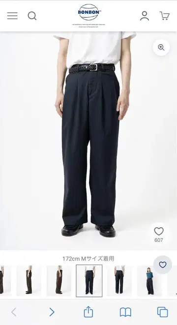 bonbon store 스트라이프 스트레이트 슬랙스 B5071 사이즈 M