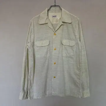 Vintage 50's 핸드 스티치 오픈 카라 셔츠 루프 칼라