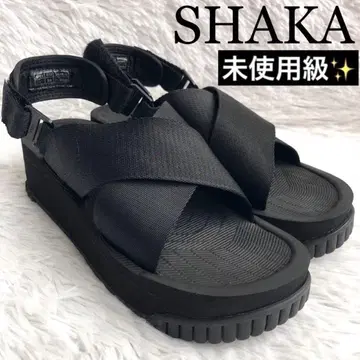 샌들 여성용 24 통굽 SHAKA 샤카 블랙 크로스 스트랩