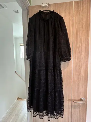 빅 사이즈 to be chic 레이스 원피스 블랙 50