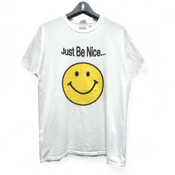 Just Be Nice 스마일 티셔츠 GILDAN M 화이트 801