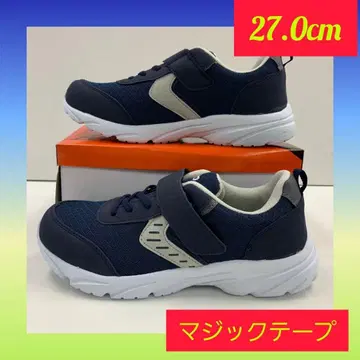 27.0cm 새상품 남성용 경량 벨크로 테이프 컬러 스니커즈 네이비