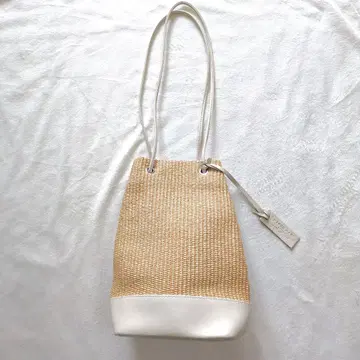 마르코마지 라피아 숄더백 2way 아이보리 가죽 화이트