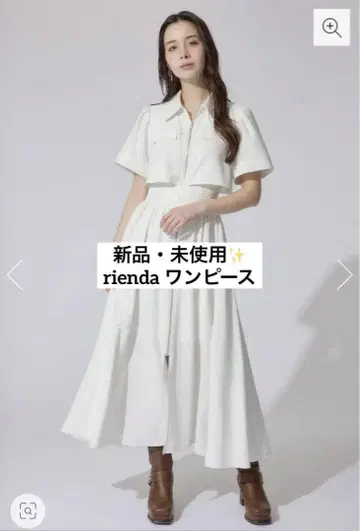 rienda 화이트 원피스 반팔