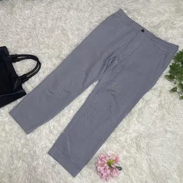 컨디션 최상 휴고보스 슬랙스 파랑 그레이 코튼 실크 남성용 50 L