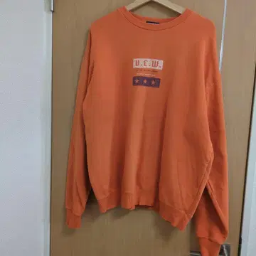 올드 유니클로 90년대 00년대 네이비 택 맨투맨 XL 오렌지