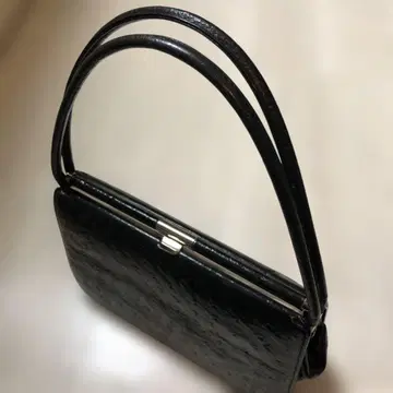 블랙 합성 피혁 파티 백 약 25cm