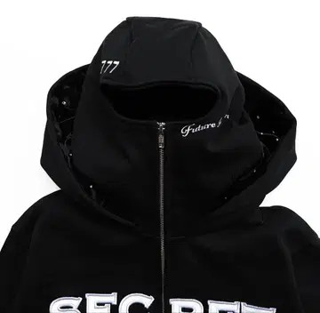 SEC RET 풀 집업 후드티 블랙