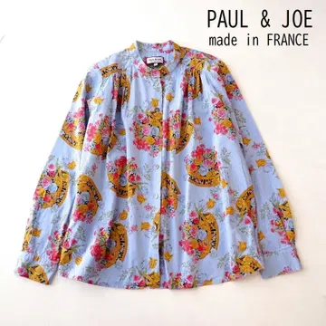 PAUL&JOE 폴 & 조 프랑스제 밴드 카라 꽃무늬 블라우스 3