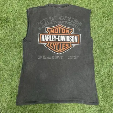 HARLEY DAVIDSON 00's 양면 프린트 보로 페이드 티셔츠