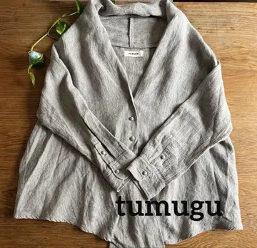 tumugu 츠무구 린넨 셔츠 겉옷 가디건 그레이