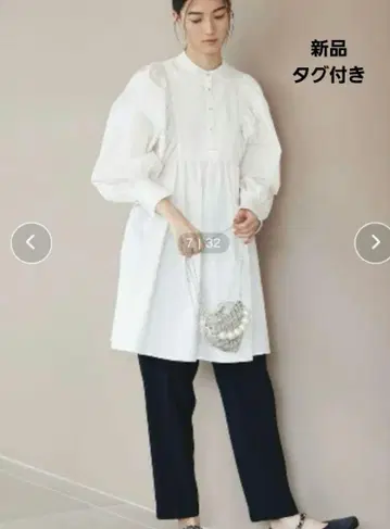 새상품 coel 코엘 볼륨 슬리브 미니 원피스 화이트