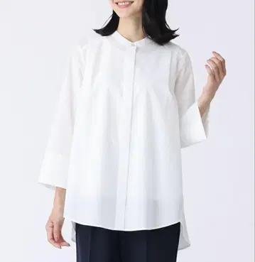 케유카 [스고 나노 발수] 백 플레어 베이직 셔츠 화이트
