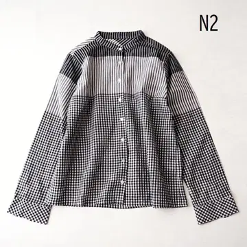N2 센소유니코 패턴 절개 코튼 셔츠 40 마츠오 인터내셔널