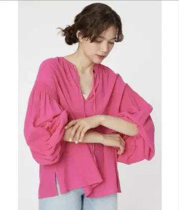 로데오 크라운 린넨 핑크 상의 여성용 프리 사이즈