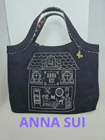 ANNA SUI 인형의 집 패턴 토트백 나비 참 포함 안나수이
