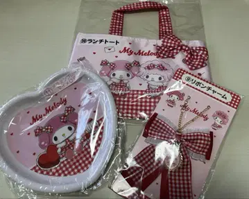 산리오 복권 마이멜로디 피아노 런치 토트 참 플레이트