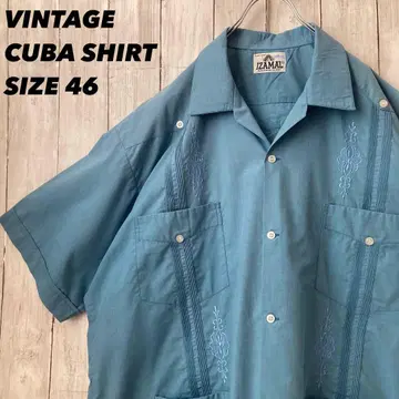 빈티지 구제 의류 IZAMAL 반팔 오픈 카라 쿠바 셔츠 46 XL 상당