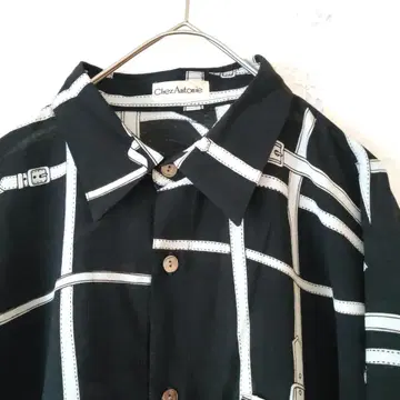 빈티지 올 패턴 셔츠 90S 모노톤