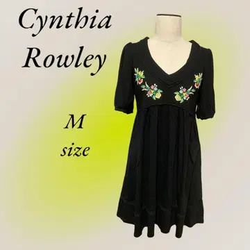 CynthiaRowley 신시아 로리 원피스 블랙 F 플레어 자수