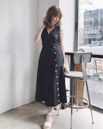 헤르립토 텐셀 데님 롱 드레스 M