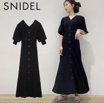 SNIDEL 스나이델 프론트 버튼 니트 원피스