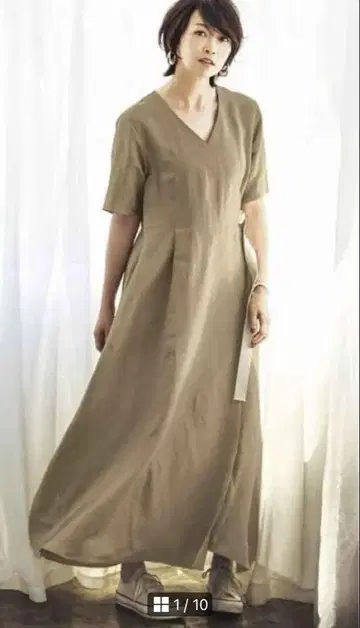 아우터 선셋 린넨 랩 원피스 베이지 베니미리