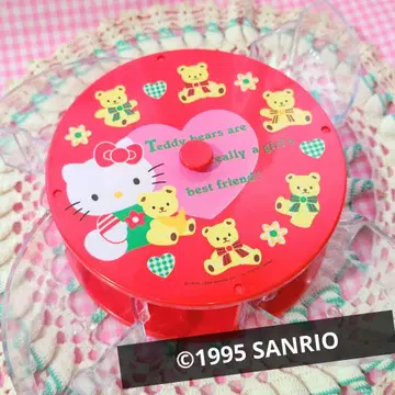 90년대/키티/테디베어/소품함/빨간색/원형/헤이세이 레트로/kitty