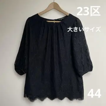 새상품급 23구 빅 사이즈 44 레이스 티셔츠 블랙