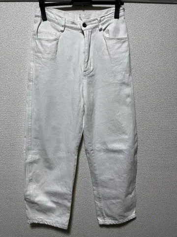 DOUDOU 화이트 커브 데님 팬츠